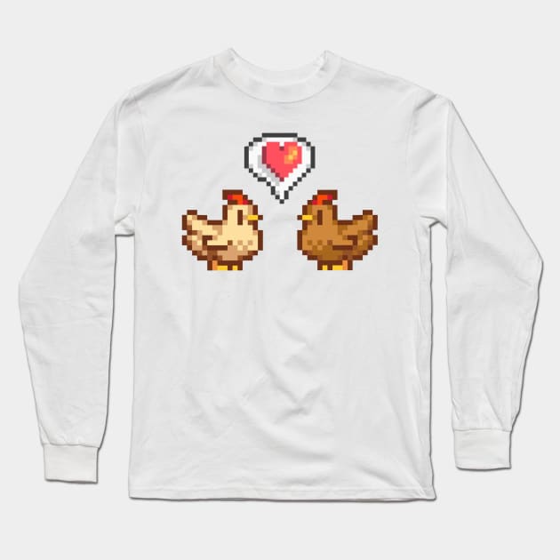 Stardew Valley Chicken Love Long Sleeve T-Shirt by r9440